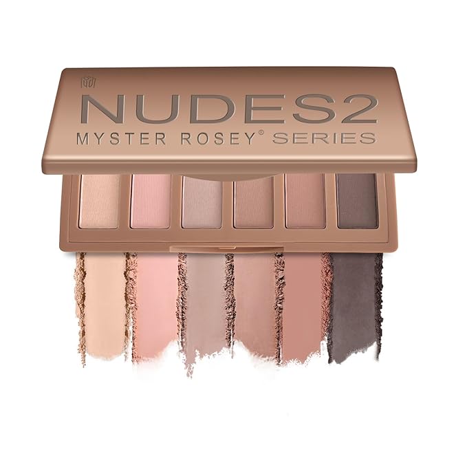 Nudes 2 Series Mini Eyeshadow Palette, Velvety Matte&Satin Finish, 6 Nude Taupe & Brown Neutral Eye Shadows, Travel Friendly Size, Vegan, Cruelty -free