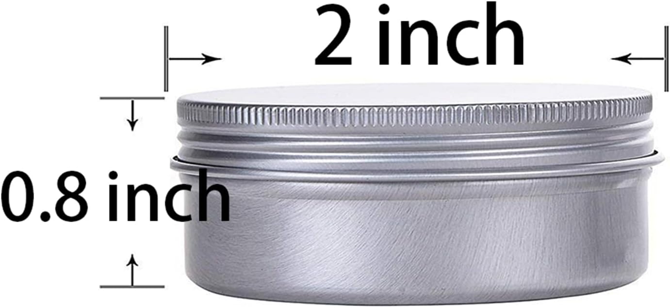 1 Ounce Aluminum Tin Jar Refillable Containers 30ml Aluminum Screw Lid Round Tin Container Bottle for Cosmetic,Lip Balm, Cream, 12 Pack.