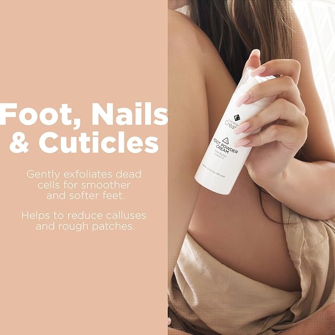 Foot Powder Cream for Dry Cracked Heels, Odor Control, and Intense Skin Hydration, 3.4 fl. oz., with Shea Butter and Vitamin E