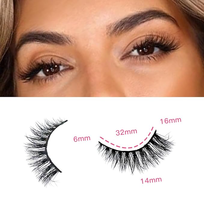 False Eyelashes 48 Pairs Faux Mink Lashes 14mm Wispy Lashes 3D Fluffy Cat Eye Lashes Pack Bulk Wholesale Strip Lashes(style 48-034)