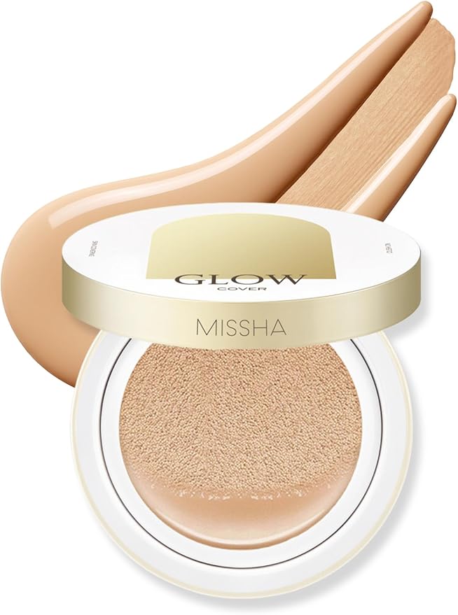 MISSHA Glow Cushion No.23 Natural Beige for Natural Skin Radiant & Moisturizing Skin with Buildable Coverage