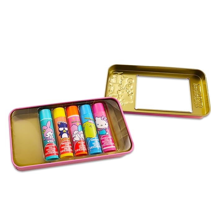 Hello Kitty and Friends Lip Balm Tube Bundle for Kids – 5 Pack of Hello Kitty and Friends Lip Balm in Assorted Flavors with Hello Kitty Stickers and More | Hello Kitty and Friends Party Favors