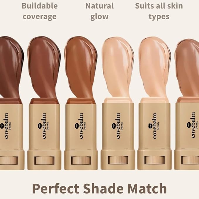 Cove Balm Beauty Skin Tint,Solid Tinted Serum Boosted Skin Tint Balm, Facial Color Correct, Radiant & Dewy Finish, Face Tinted Foundation, Covebalm Foundation Stick For Face Makeup (#05)
