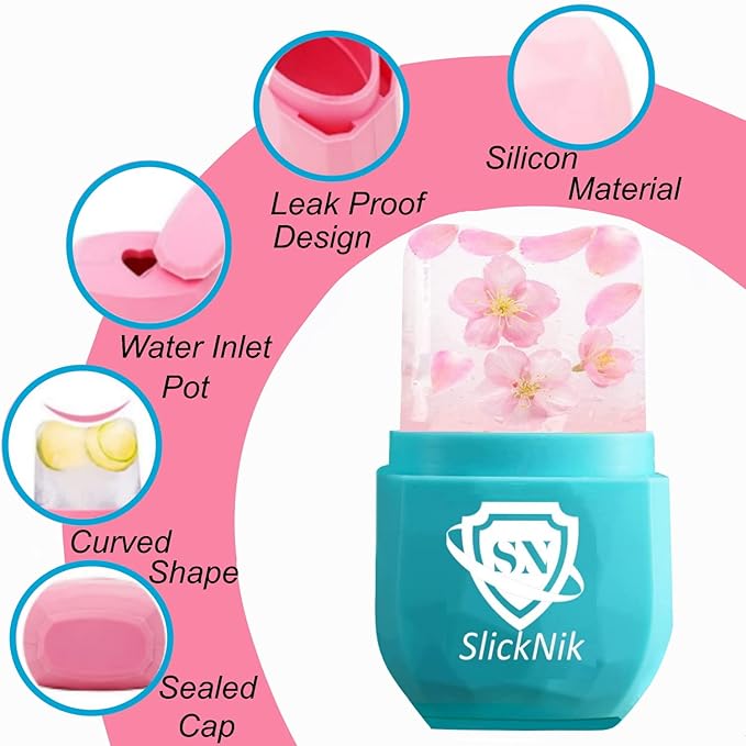 Ice Roller for Face & Eye Puffiness Relief - Enhance Your Natural Glow with Face Ice Roller, Ice Mold for Face with New Leak-Proof Design, Reusable Ice Face Roller-Gift for Women