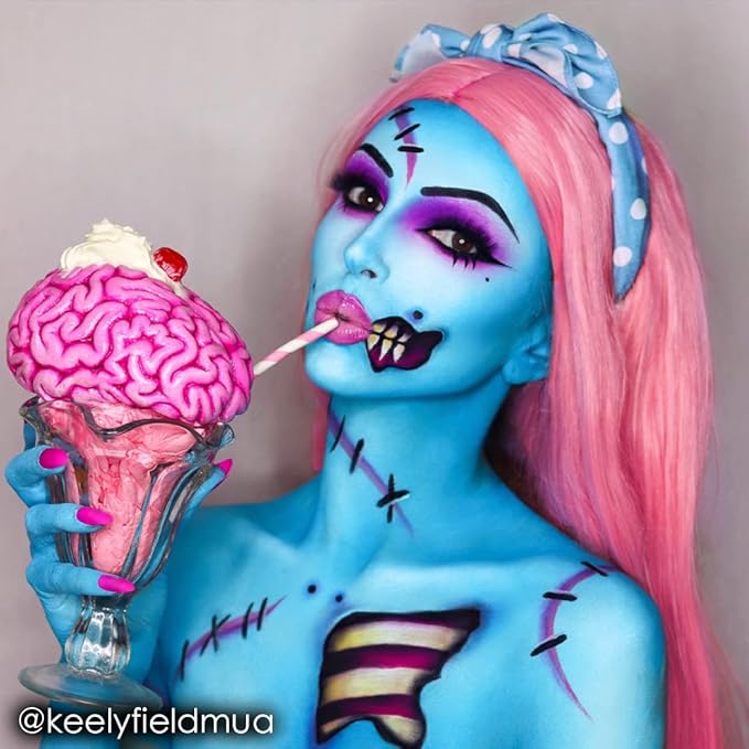 Mehron Makeup Paradise Makeup AQ Refill Size | Stage & Screen, Face & Body Painting, Cosplay, and Halloween | Water Activated Face Paint, Body Paint, Cosplay Makeup .25 oz (7 ml) (LIGHT BLUE)