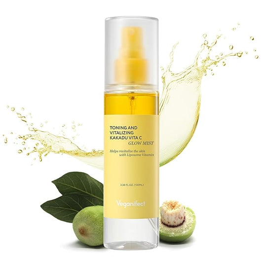 Vitamin C Mist with Niacinamide & Glutathione, Glow Mist for Dewy Skin, Makeup Setting Spray for face, Korean Skin Care, Vegan, 3.38 Fl Oz