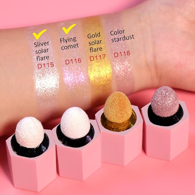evpct Light Liquid Face Highlighter Makeup Waterproof Long Lasting Pearl White & Mermaid Pink Glimmer Glow Sparkly Glitter Body Shimmer Oil Luminizer Stick Highlight Illuminator for Face Cheek Eyes