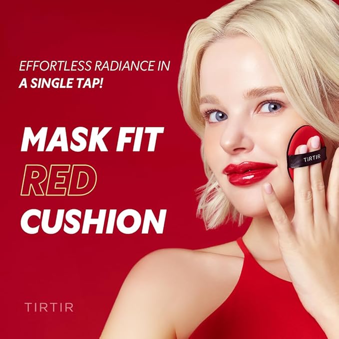 [*Mini Size*] TIRTIR Mask Fit Red Cushion Foundation | Full coverage, Weightless, Skin fit, Satin Glow Finish, Korean Makeup BB Foundation, beauty, Tattoo cover up, Buildable (#23N Sand / 0.15 Fl Oz)