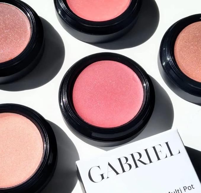 Gabriel Cosmetics Multi Pot (Peony), 3-in-1 Multi pot, Smooth Finish Formula for Eyes,Lips, and Cheeks for sun kissed glow. Natural, Paraben Free, Vegan, Gluten-free, Cruelty-free, Non GMO, 0.08 oz.