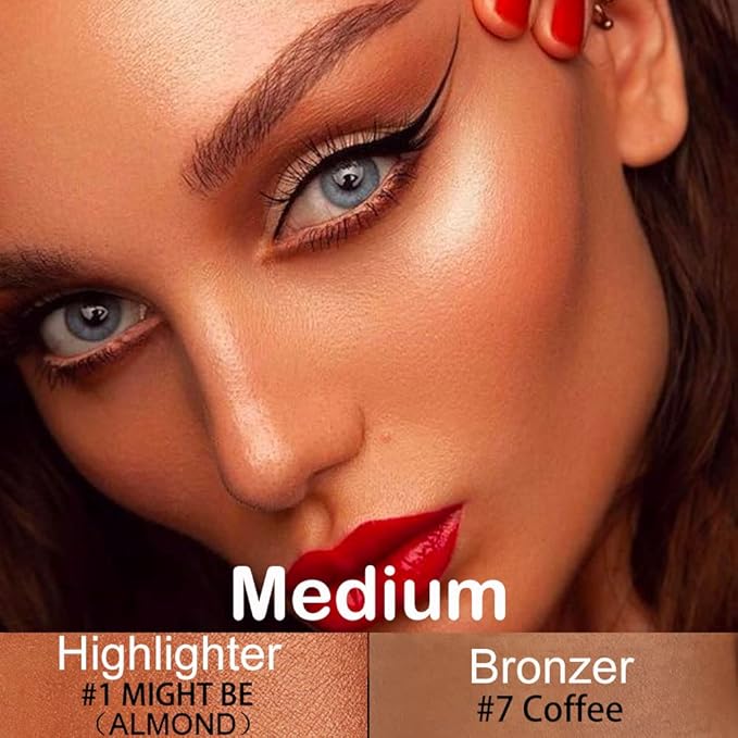 evpct 2Pcs Cream Contour Foundation Stick for Neutral Skin Highlighter & Bronzer Pen Face Brightens & Shades Pencil Highlighting Shade Longwear Makeup Highlight Bronzer Shaping Trimming Stick, Medium