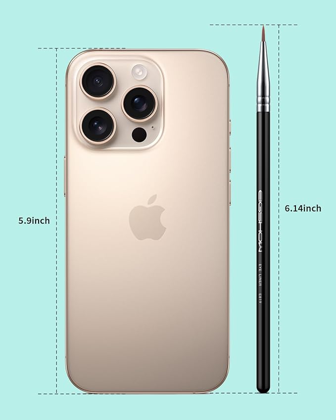 Eyeliner Brush Ultra Fine Point Premium Gel Eyeliner Brush Nylon Bristles Professional Makeup Tools for Lquid Powder And Paste Black (E819)