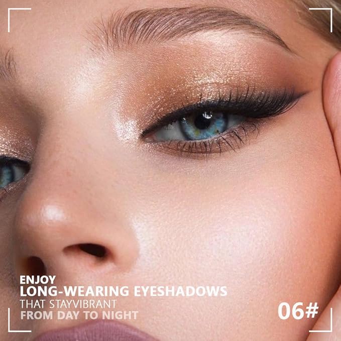 evpct Eyeshadow Quad Palette, Rose Gold Bronze Nude Pink Mink Mauve Glitter Shimmer Metallic Matte High Pigment Mini Eye Shadow Palette Makeup for older Women, Smudge Proof Vegan Cruelty-free Decadent