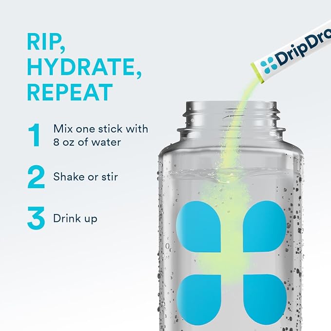 DripDrop Sugar Free Hydration Packets - Zero Lemon Lime - Single Serve Electrolytes Powder Drink Mix - Non-GMO, Gluten Free, Vegan - 32 Sticks