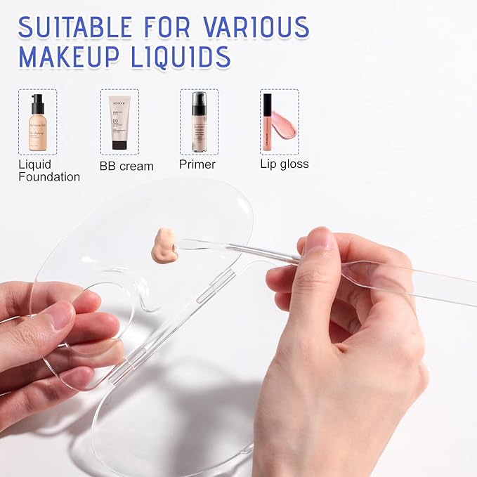 BS-MALL Makeup Mixing Palette Acrylic Mixing Tray with Spatula Artist Tool for Mixing Cosmetic/Nail Polish/Pigment Blending