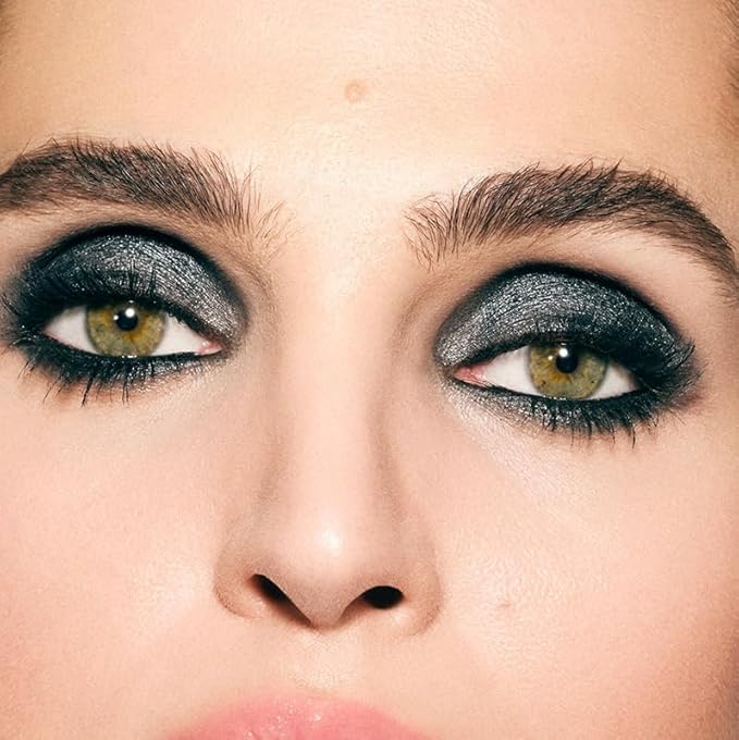 MAKE Beauty Multi-Chromatic Eye Shadow. Metal Reflecting Luminous Foil Finish Creamy, Buildable, Dimensional Long-wear, Crease-proof Powder Eyeshadow, Multichrome Shade - Onyx, Slate Grey