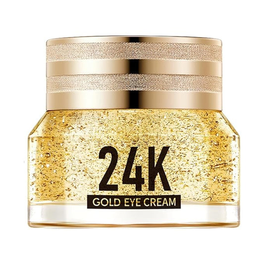 24K Gold Hyaluronic Acid Anti-Aging Multi-Effects Eye Cream - For Dark Circles & Fine Lines - With Hyaluronic Acid & Ingredient Gold, 1.4 Oz