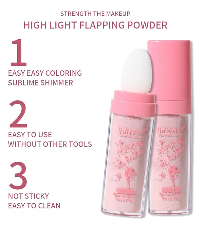 3 Colors Polvo De Hadas Body Brightens the Natural Three-Dimensional Face Blusher Fairy Highlight Patting Powder (3 Colors)