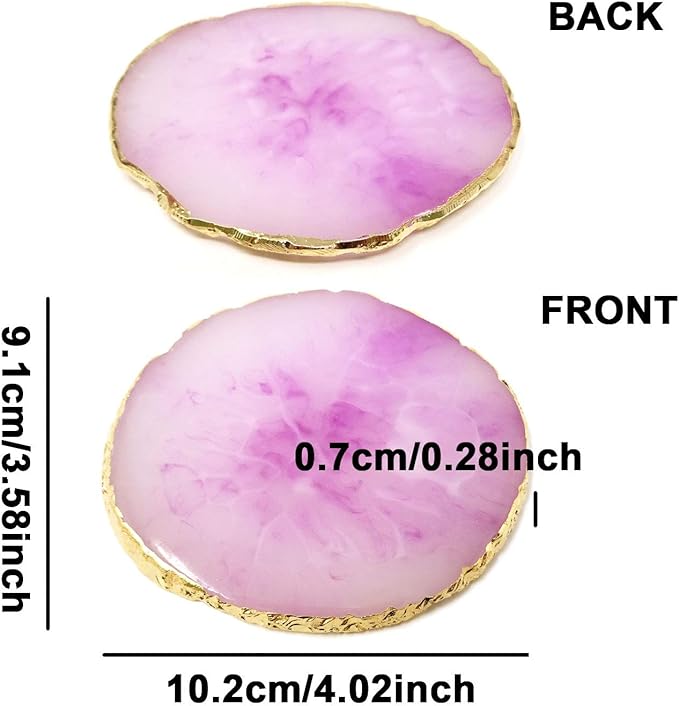 Honbay 2PCS Golden Edge Resin Nail Art Palettes Drawing Plates Manicure Display Tools for Women