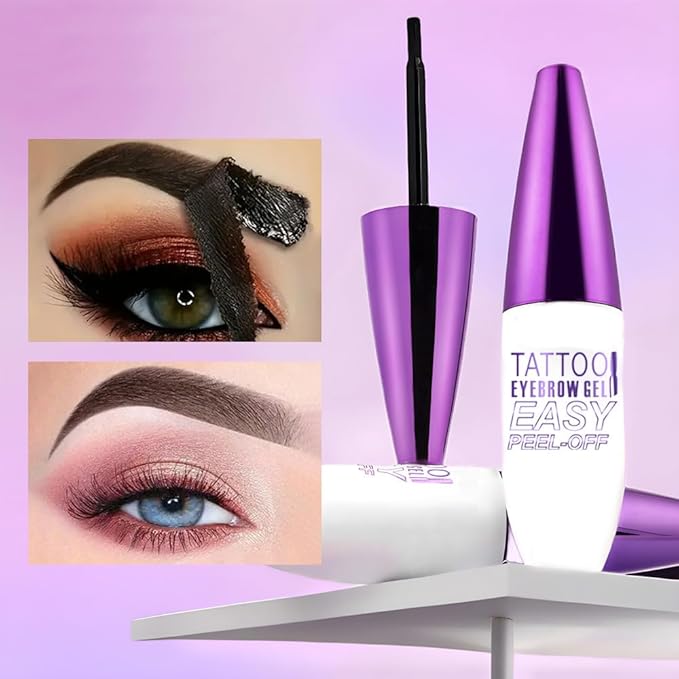 2Pcs Gray Brown Peel Off Brow Tint Gel - Waterproof & Sweatproof Tattoo Effect, Transfer-Resistant Multi-Day Wear, All Skin Types Mother’s Day Gift Set