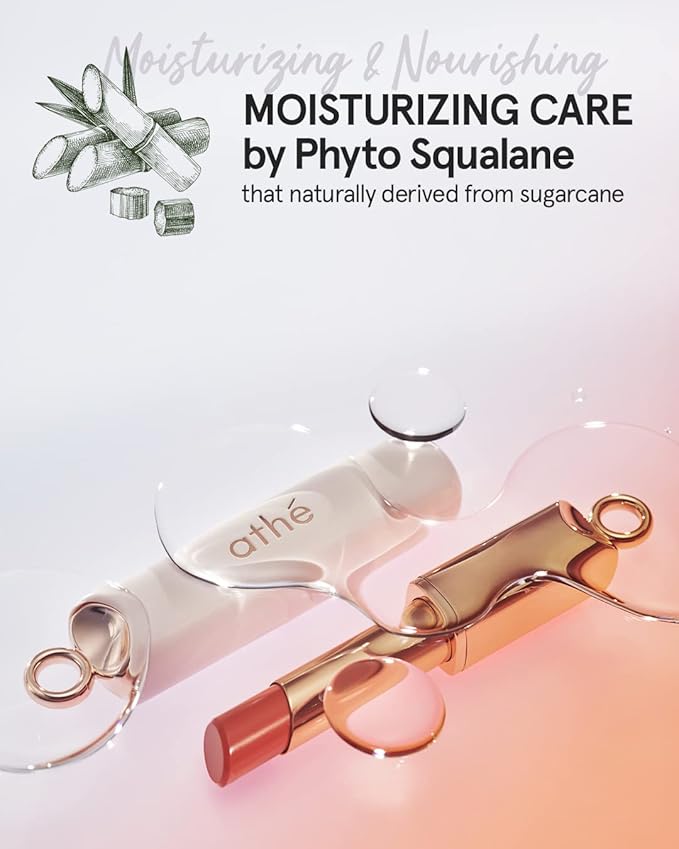 ATHÉ Authentic Lip Balm 04 BRAVE (Tinted), Lightweight Wear & Plumping Lips without Stickiness, Moisturizing & Nourishing Plant-Based Vegan Chapstick for Dry, Petrolatum Free, Cruelty-Free