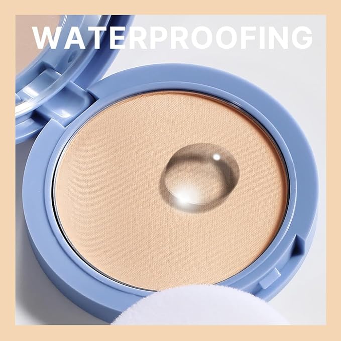 evpct Kaely Oil Control Pressed Face Powder, Get Smooth Flawless Fine Lines and Lightweight Finishing Foundation, Control Shine Long Lasting Waterproof Face Setting Powder Cosmetic, 05 Ivory Buff