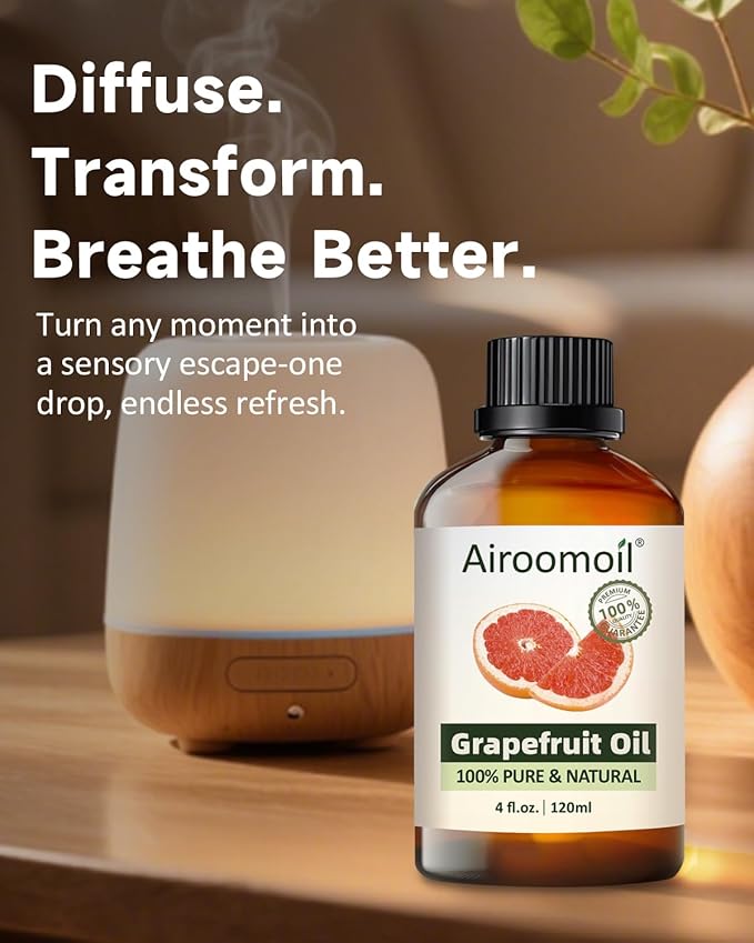 Pure Grapefruit Essential Oil - Fresh Citrus Scent Aromatherapy for Diffusers, Candle Soap Making, Massage Oil 4 Fl Oz