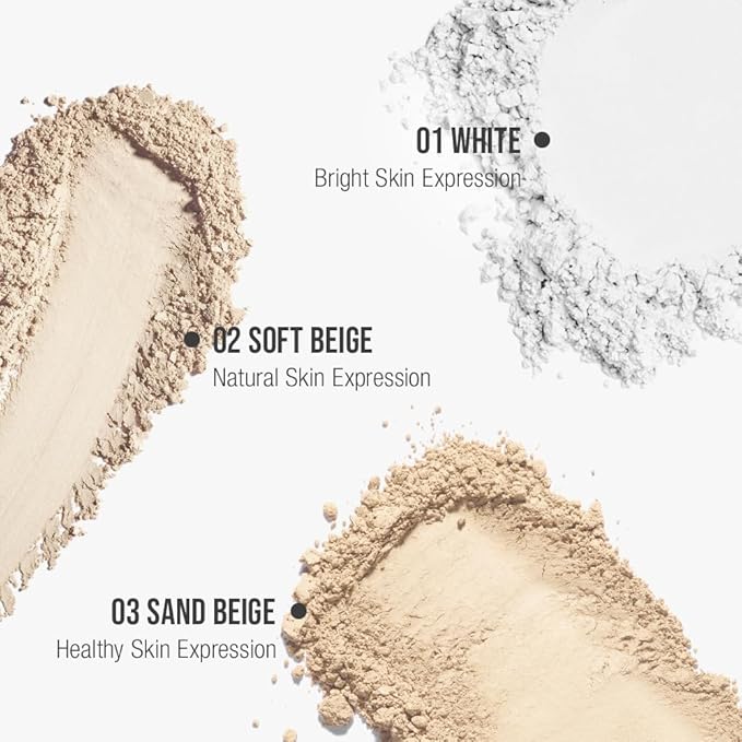 Finish Setting Pact - Blurs Pore & Fine Lines, Long-wearing, Matte Finish, Ideal for Oily Skin, Korean Makeup, 0.14 Oz. (03 Sand Beige, 0.14 Oz.)