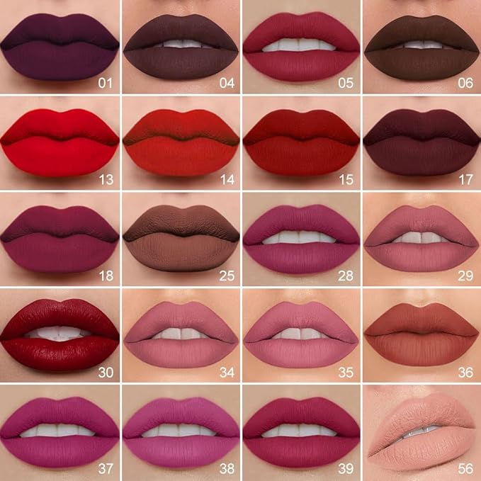 evpct 1Pcs Mauve Matte Lip Liner Stain Liquid Lipstick Makeup Set for Women, Mauve Lip Stick Liner Combo Long Lasting Waterproof, labiales matte mate larga duracion Long Wear 24 hours Lipstick, 34