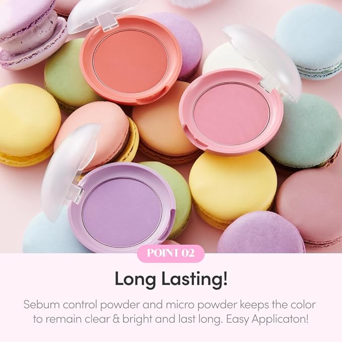 ETUDE Lovely Cookie Blusher #OR202 Sweet Coral Candy 4g | Glowing & Natural Powder Blush with Long-Lasting Sebum Control | Easy Application | Puffy Cushion for a Lovely Makeup Look