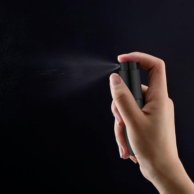 14 PCS/8ML Portable Atomizer Perfume Bottles, Mini Empty Refillable Cologne Spraye Bottle, Pocket Travel Perfume Liquid Sprayer (Matte Black)