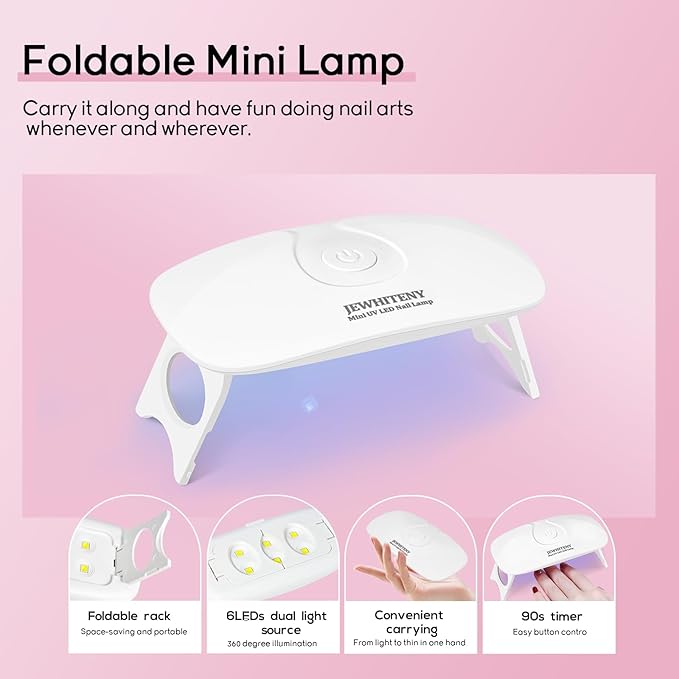 JEWHITENY Poly Extension Gel Nail Kit 14 PCS Poly Gel Kit with Slip Solution and Mini Lamp Nail Art Design Beginner