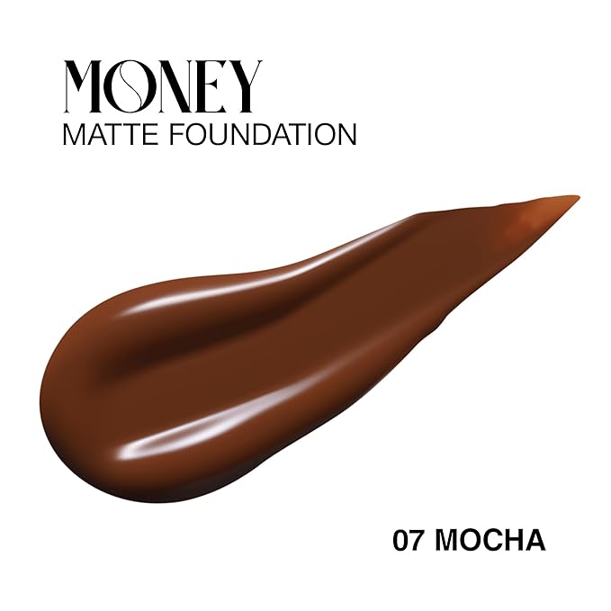 Matte Foundation Money - Long-Lasting Makeup Foundation with Flawless & Buildable Coverage - Liquid Foundation for All Skin Types (Mocha)