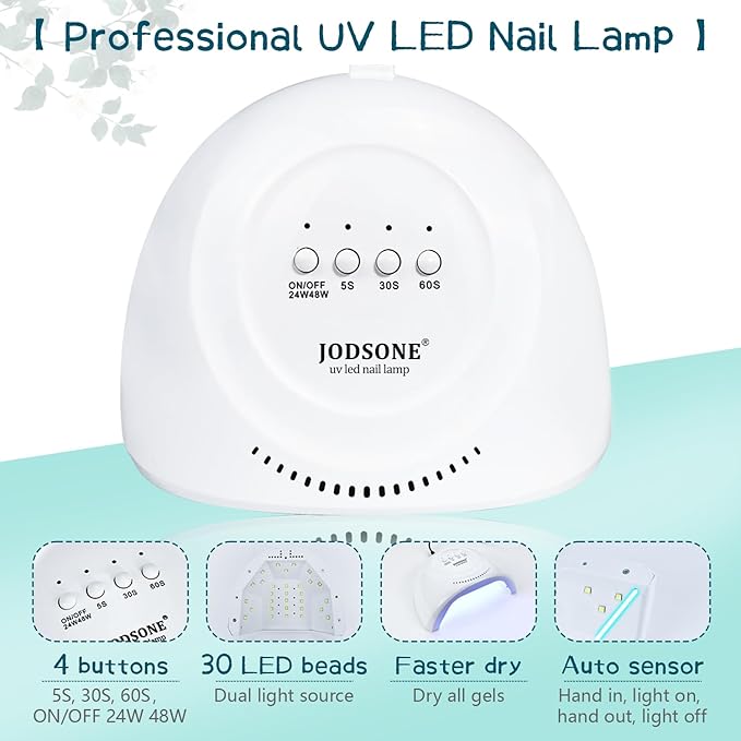 JODSONE 23 PCS Gel Nail Polish Kit with U V Light Popular Color with Durable Base Coat Matte Glossy Top Coat