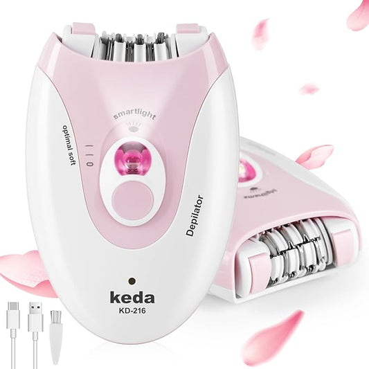Epilator for Women, Epilators with LED Light, Dual Speed Hair Removal Device, Facial Hair Removal Women, Cordless, Epilators Hair Removal Rechargeable, for Epilator Bikini, Face, Arm, Legs, Armpits