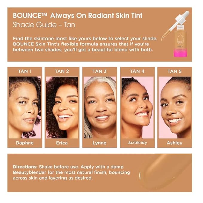 Beautyblender 12-Hour Always on Radiant Skin Tint, Breathable Serum Foundation Stays Put for All Day Long Wear, Infused with Hyaluronic Acid & Niacinamide, Tan 2