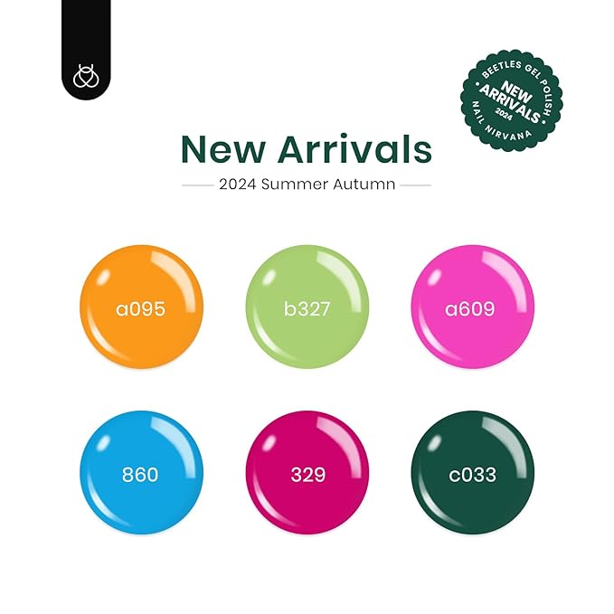 beetles Gel Polish Set - Hot Pink Green Blue Orange Gel Nail Polish Rainbow Boundless Energy Collection Holiday Nail Art Design Soak Off Uv LED Manicure DIY Home