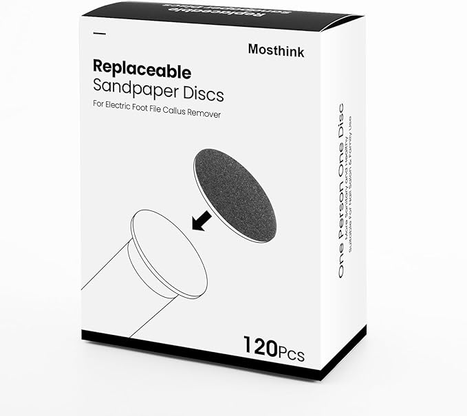 120pcs Replacement Sandpaper Refill Discs for Electric Foot File Callus Remover Tool for Men Women Dead Cracked Hard Skin (60 Grit+80 Grit)