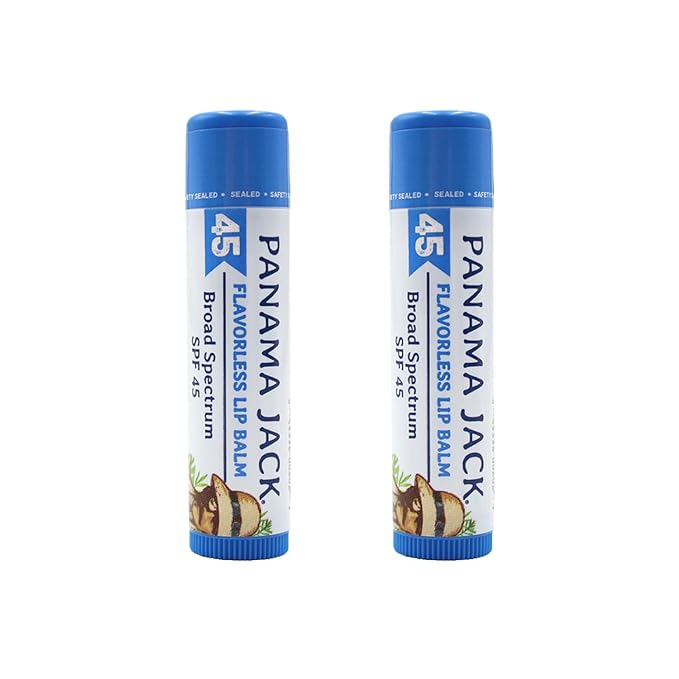 Panama Jack Sunscreen Lip Balm - SPF 45, Broad Spectrum UVA-UVB Sunscreen Protection, Prevents & Soothes Dry, Chapped Lips