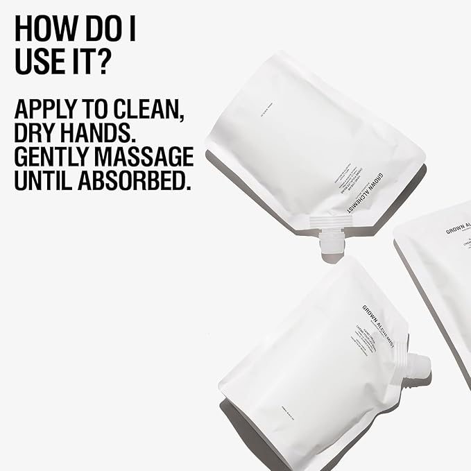 Grown Alchemist Hand Cream REFILL Pouch: Vanilla, Orange Peel. Non-Greasy Moisturizer that Soothes and Softens Hands, 500ml