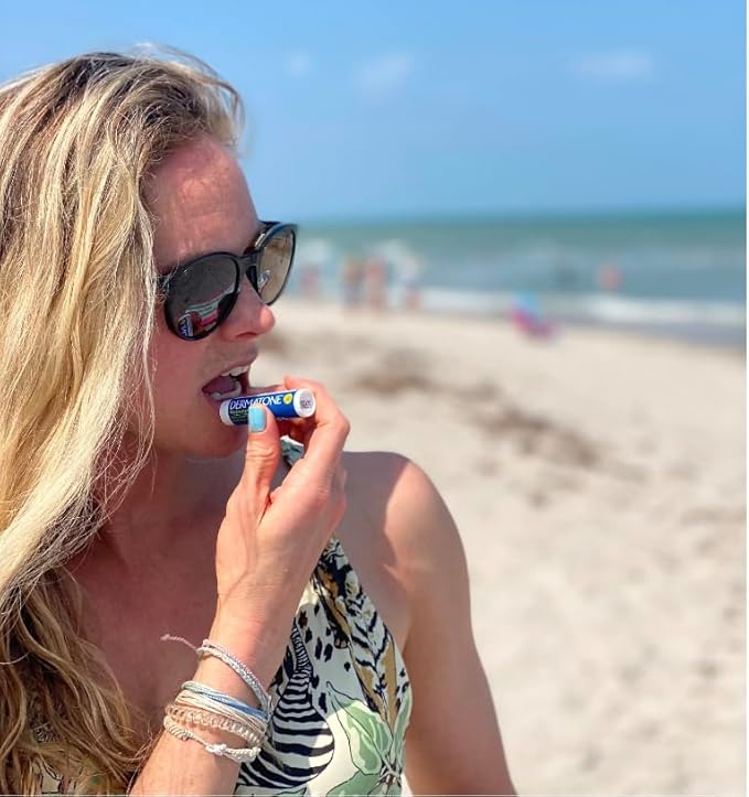 Dermatone Lip Balm SPF 30 | Medicated | Moisturizing | Cocoa Butter, Aloe, Vitamin E | Soothe & Replenish Chapped Lips | 2-Pack, 0.15 oz sticks