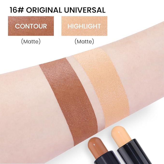 evpct 2in1 Face Shaping & Contouring Stick Cream Contour Concealer Bronzer Stick Makeup Kit for Beginner Face Highlighter Makeup Stick contorno maquillaje de maquillaje profesional,ORIGINAL Universal