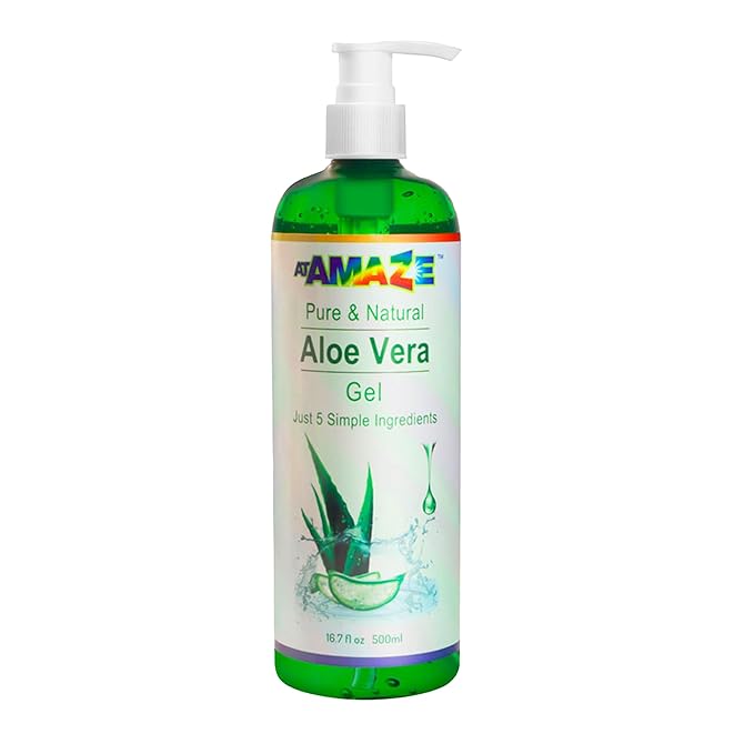 Aloe Vera Gel for Hair and Skin, Hydrating & Non-Sticky, Soothes Scalp and Skin, No Strong Scent, Lightweight & Fast-Absorbing Pure Aloe Vera Gel for Body, 16.7 fl oz (500 ml)