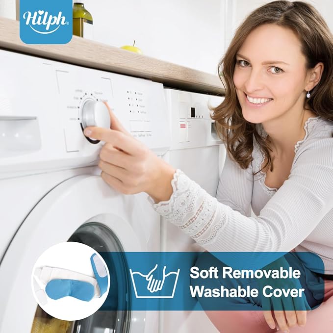 Hilph Microwave Warm Eye Mask for Dry Eyes, Heated Eye Mask Moist Heat Warm Eye Compress for Blepharitis, Styes, Tired Itchy Eyes, Eye Strain, Fatigue Eye Treatment (Blue)