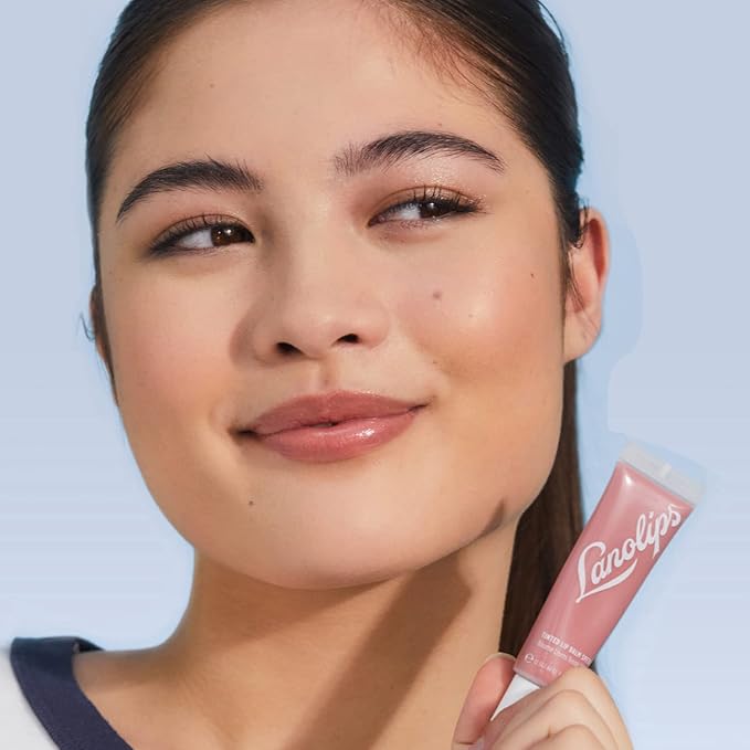 Lanolips Tinted Balm, Perfect Nude - Moisturizing Lip Tint with Lanolin and Gloss for Shiny, Hydrated Lips - Hydrating Lip Balm for Dry Lips (12.5g / 0.44oz)