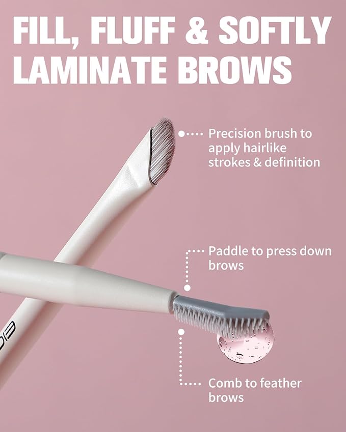 EIGSHOW Dual-Ended Precision Eyebrow Brush and Comb for Eyeliner Lining, Sculpting Brows, Professional Eye Makeup Tools (D109B)