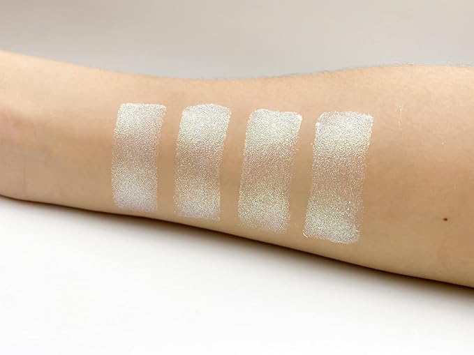 Highlighter Makeup, Cream Highlighter, Face Highlighter, Long Lasting Glitter Highlighter Makeup Palette - Silver White Highlighter