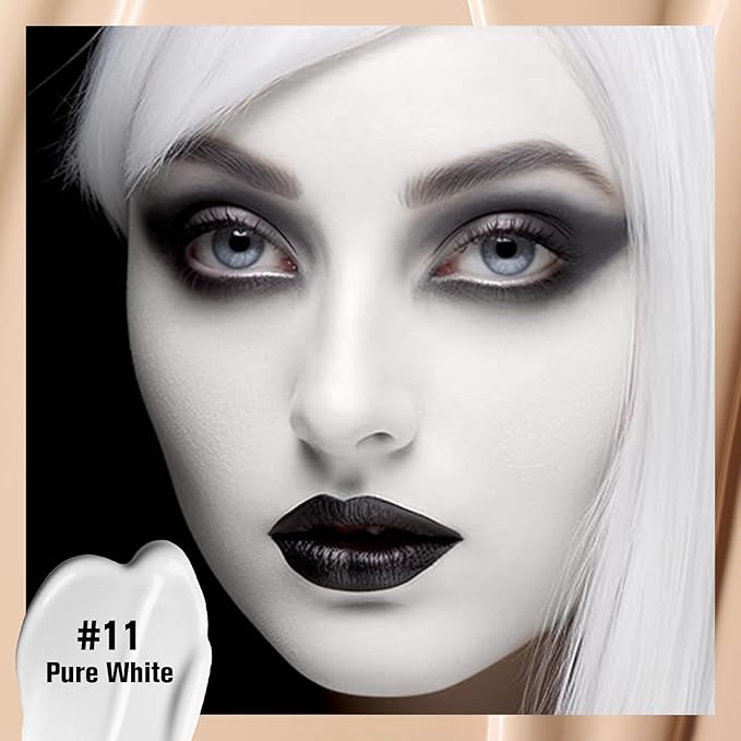 UCANBE White Liquid Foundation with Brush, Skincare Serum Foundation Face Makeup with Hyaluronic Acid, Medium to Medium to Full Coverage Waterproof Oil Control Longwear, for Mature Skin, 1 fl. oz.