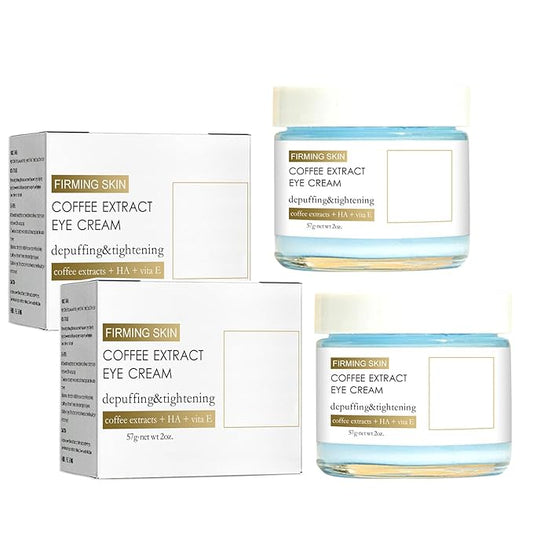 2PCS Caffeine Eye Cream for Dark Circles and Puffiness, Anti-Wrinkle Stay-Up Late Retinol Eye Cream, Tightening & Firming Skin, Dilute Dark Circles