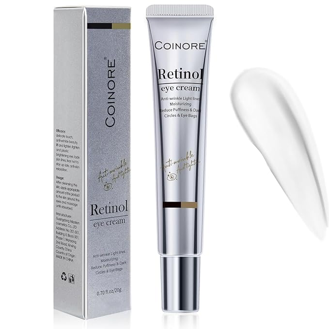 Retinol Under Eye Cream - Cream for Men & Women, Dark Circles, Puffiness & Wrinkles, Anti-Aging Eye Cream for Fine Lines, 0.7 Fl Oz
