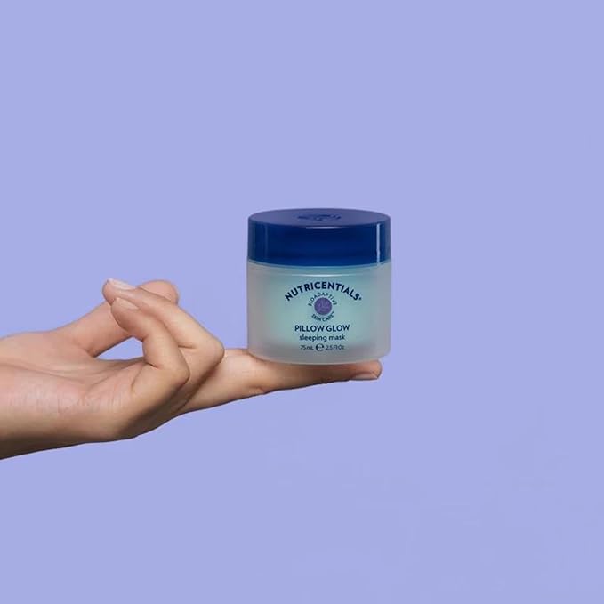 NuSkin NUTRICENTIALS Pillow Glow Sleeping Mask | Overnight Hydration | Bioadaptive Botanical Complex | Red Algae | Apple Extract | Deep Sea Water | Skin Glowing & Pore Minimizing | 2.5 Fl Oz | 2 Pack